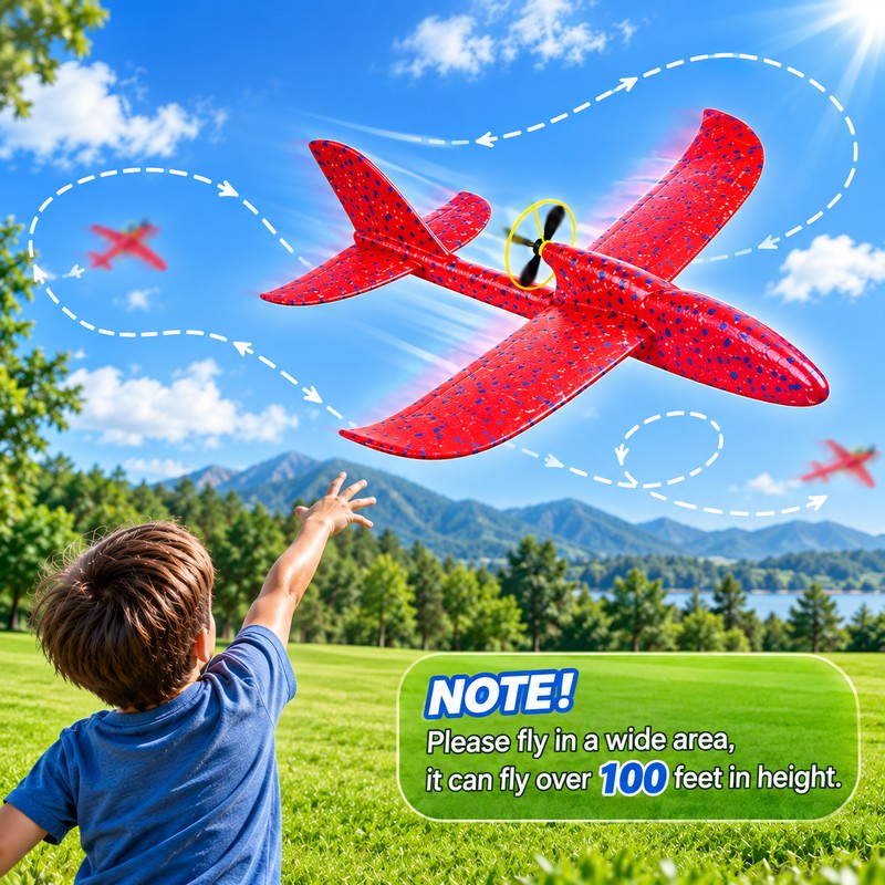 Electric Airplane Glider 2 Pack, Red & Blue – LED