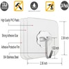Jwxstore 24 Pack Heavy Duty Self Adhesive Hooks - 33lb