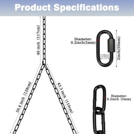 Otoolling Porch Swing Hanging Chain, Black