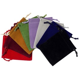 Bolsas de terciopelo para dados (8 unidades de 3 x 4 pulgadas), bolsas con cordón en varios colores para accesorios de juegos de rol, almacenamiento de joyas y recuerdos de fiesta