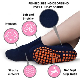 ARERWA Kids Grip Socks 2-5 Years Boys Girls Ankle Non Skid Socks for Children (4 Pairs) Anti-slip Baby Grip Socks - Trampoline Socks with Grips Crew Socks