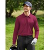 Deyeek Mens Golf Shirts Quick Dry Black Long Sleeve Polo