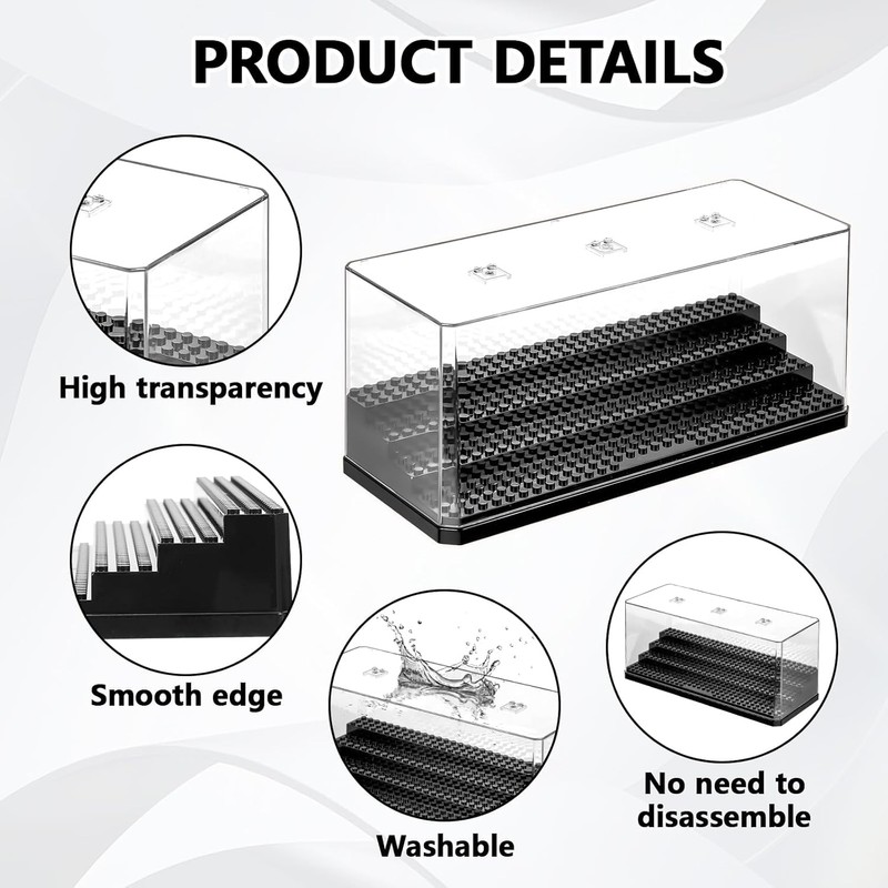 DVKKHD 4 Tier Minifigure Display Case, Clear Acrylic Storage Box,