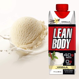Lean Body Ready-to-Drink Vanilla Protein Shake, 40g Protein, Whey Blend, 0 Sugar, Gluten Free, 22 Vitamins & Minerals, 17 Fl Oz (Pack of 12) LABRADA