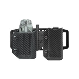 Clip & Carry Kydex Multitool Sheath & Modular Belt Mount Rig Compatible with LEATHERMAN Wave & Wave+ Plus with Bit Kit & Extender Holder (Carbon Fiber Black, W/ Extender Holder)