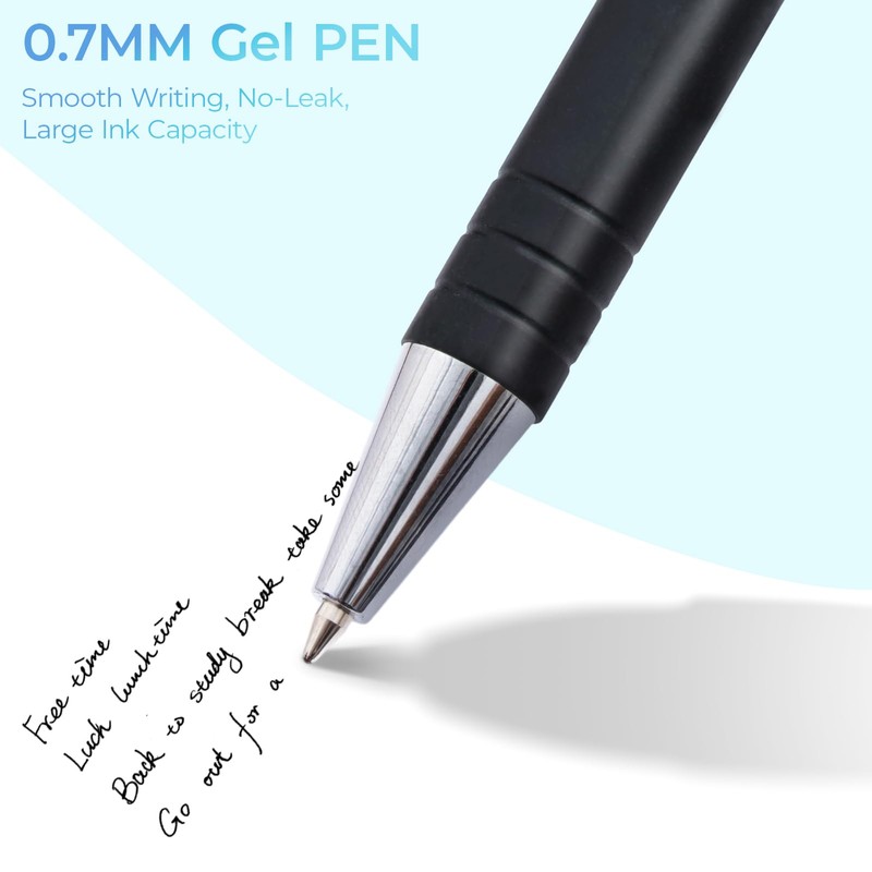 M&G Ballpoint Pens, 0.7mm Fine Point Black Ink Retractable Ballpoint