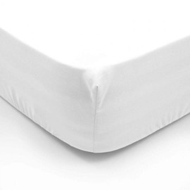 Sapphire Collection 500 Thread Cotton 28CM /11 Inch Deep Fitted Bed Sheet 100% Egyptian Cotton (White, Super King)