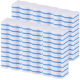 SiliFine 60 Pack Magic Extra Durable Sponge Eraser 3 Layer Density Melamine Cleaning Pads in Bulk Thick More Lasting Sponge Eraser for Bathroom Kitchen Floor Bathtub Toilet Baseboard Wall Cleaner