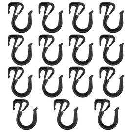 Dsjnf Elastic Rope Hook Cargo net Hook Black Bungee Rope Hook for Bungee net, Cargo net, Truck net, Garage and General Outdoor Equipment to Reduce Resistance and Vibration 15pcs