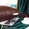 BRAWARM Faux Leather Throw Pillow Covers 12 X 20 Inches,