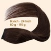 TESS Clip-In Real Hair Extensions, Brown, 55 cm, One Piece,