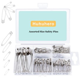 Huhuhero 160Pcs Safety Pins, Large & Small Safety Pins for Clothes Sewing Craft, Nickel Plated Steel Assorted Size Pins Bulk, Art and Craft Supplies (Sliver)