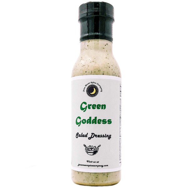 Premium | aderezo para ensalada verde de Goddess, baja en grasas saturadas, bajo colesterol, bajo en sodio, fabricado en pequeños lotes con hierbas frescas de granja para sabor y ralladura premium