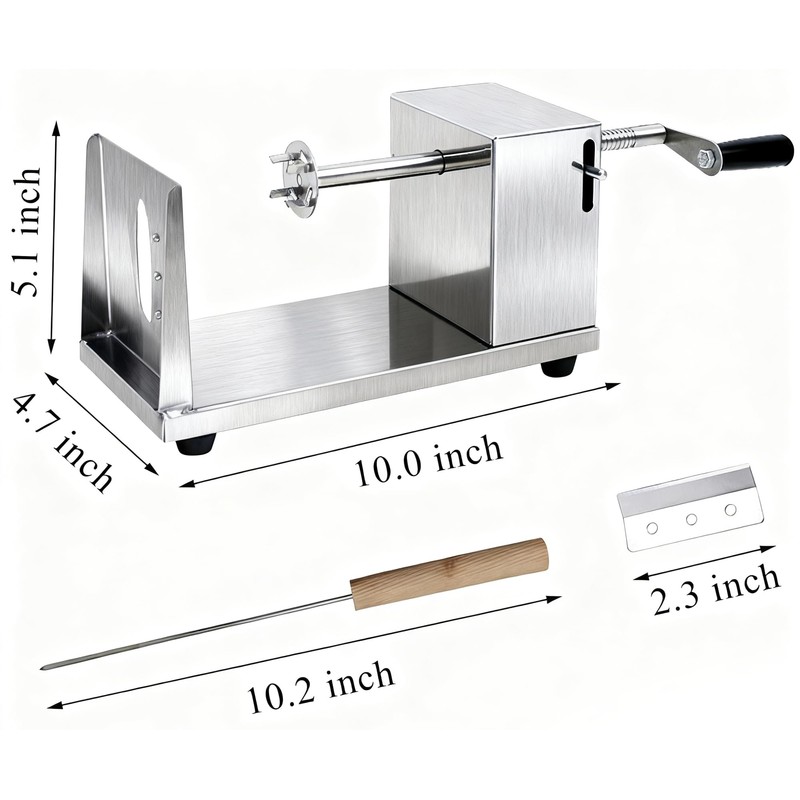 Tornado Potato Spiral Cutter, AIDOIT Manual Stainless Steel Potatoes Twister