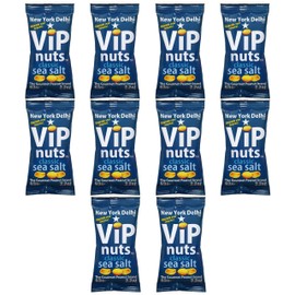 New York Delhi ViPnuts, Classic Sea Salt Peanuts, Vegan, Gluten Free and High Protein. 10 x 63g