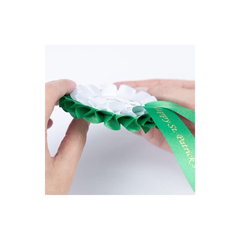 Green Irish Shamrock Rosette Badges St Patricks Day Accessories Fancy