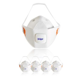 drager - x-plore 1920 v - half disposable respiratory protection mask ffp2 | size m-l | set of 5 dust masks with valve | suitable for construction, DIY, painting