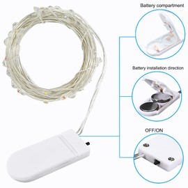 ZPH 4 Pack Fairy Lights Battery Operated, 20 Led 80 INCH Fairy Lamp Strings,Battery Powered Lamp Strings Cold White, Suitable for Wedding Decorations, Parties, Christmas Wreaths, Party Decorations