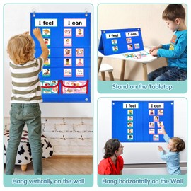 Morning Routine Chart, Feelings Chart for Preschool Teacher Supplies, Visual Timetables, a Total of 60 Sentiment and Activity Cards, Sensory Picture Cards