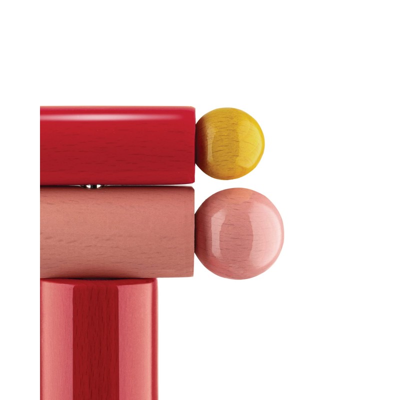 Alessi ES17 2 Beech Wood Corkscrews Red, Yellow and Pink