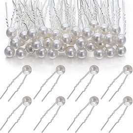 40 Packs Pearl Hair Pins Wedding Bridal Flower Pins for Brides and Bridesmaids Hair Style (0.3 Inch)