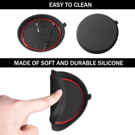 SENSHINE Cup Holder Insert Liner for Subaru Crosstrek Impreza Accessories 2024 2025 Center Console 3D Silicone Cup Holder Mat Pad Premium Interior 8Pcs Set (Red Trim)