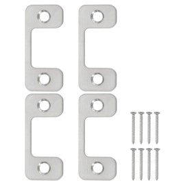PATIKIL 1" x 2.24" Schließblech für Einsteckschloss, 4er Set Verstellbares Türschließblech mit Schrauben aus Edelstahl für elektronische Schlösser, Silber