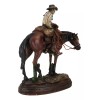 Western Desert Cowboy On Saddleback Brown Stallion Horse By Cactus