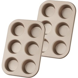 YIMINI Pack of 2 Muffin Moulds, Thickened Carbon Steel Muffin Tray, High-Quality Non-Stick Baking Mould, for 12 Muffins Cupcakes, Brownies, Basic Baking