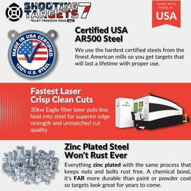 Ar500 Steel Targets for Shooting - 3 Inch X 1/4 Inch Steel Target - for Pistols Handguns 9mm .45 - Small Metal Gong Targets for Shooting - Steel Gong Targets for Shooting - by Shootingtargets7