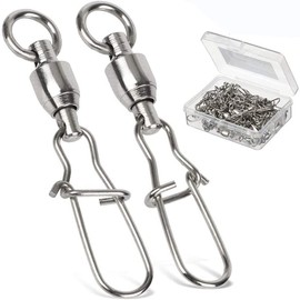 Wide Will: High Strength Stainless Steel Swivel, Corrosion Resistant, For Saltwater Fishing, Fishing Tackle Lures, Snaps and Lures, Convenient to Install (#2 (25 kg) (25 kg)