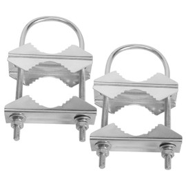 Ahvqevn 2 Sets Double Antenna Mast Clamp V Jaw Bracket U Bolt Pipe Mounting Hardware for WiFi Antenna TV Antenna