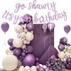 Purple White Party Decorations, Purple Go Shawty It's Your Birthday