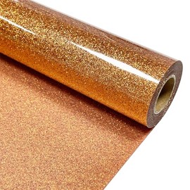 MerryMade Orange Glitter Heat Transfer Vinyl 12" x 8 ft HTV for Shirts, Glitter HTV for All Cutter Machine - Easy to Cut & Weed for Heat Vinyl Design (Copper)