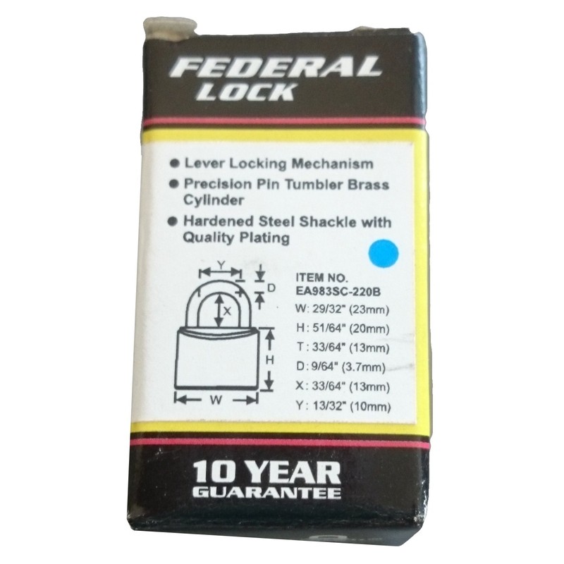 Sega 23 mm Cylinder Padlock (The Same Key/Blue) ea983sc –