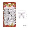 LUOEM Pack of 24 Small Silver Christmas Tree Bow Ties