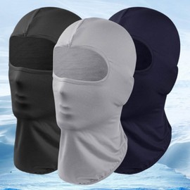 Plain Cycling & Motorcycle Riding Neck Gaiter Head Mask Cycling Neck Warmer Navy/FREE 2ea
