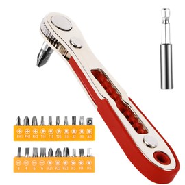 Aeiyiqco 22-in-1 Multi-Functional Ratcheting Screwdriver Set - Right Angle and Magnetic Tools for Men