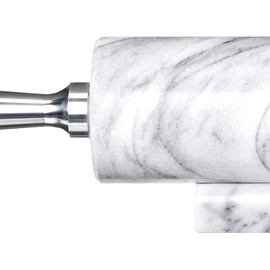 Fox Run 8648 Marble Rolling Pin and Base with Aluminum Handles, 2.5 x 17.5 x 3 inches, White