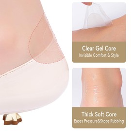 Joteisy Gel Core Invisible Heel Guards Blister Prevention Cushion Pads Water-Resistant Foot Protectors for Women's Shoes (20Pcs)