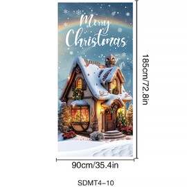 Wjelet Santa Door Set, Christmas Decoration, Santa Backdrop Hanging Banner (White)