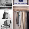 Amber Home 10 Pack Natural Wooden Pants Hangers with Clips,