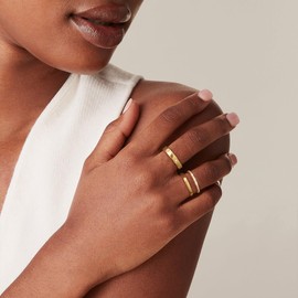 Foxgirl 3Pcs Gold Rings for Women Non Tarnish Gold Rings Set 14K Gold Plated CZ Thumb Rings Stackable Rings for Women Rings Size 6 Gold jewelry for Women