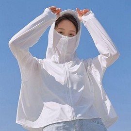 Ultra-light UV Sun Protection Cooling Hoodie Cloak Sun Care UV Protection-Hoodie/ white 10ea