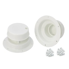 X-Haibei 2 Pack RV Plumbing Vent Cap Roof Sewer Cover Camper Vent Cap Replacement White Plastic for Trailer 1 to 2 3/8 inch O.D. Pipe with Screws