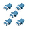 LC Fiber Optic Adapter - LC to LC Duplex Singlemode Coupler - 5 Pack - Blue
