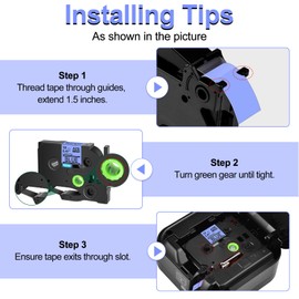 KCMYTONER 5 Pack Compatible for Brother P-Touch Label Maker Tape TZe-531 TZe531 TZ531 TZ-531 12mm 0.47 Laminated Black on Blue Label Tape for PT-E300 PT-E300VP PT-E500 PT-P750W PT-P750WVP