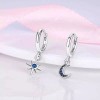 PMX Aretes Plata S925, Luna Y Estrella, Pavé De Zirconias,