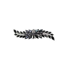 Faship Gorgeous Black Marquise Rhinestone Crystal Floral Small Hair Barrette