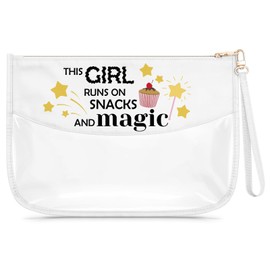 Snack Lover Gift Magic Lover Gifts Clear Makeup Bag Birthday Gift for Daughter Sister Funny Snack Cosmetic Bag for Women Cute Snack Toiletry Bags for Girls Besties Best Friend BFF